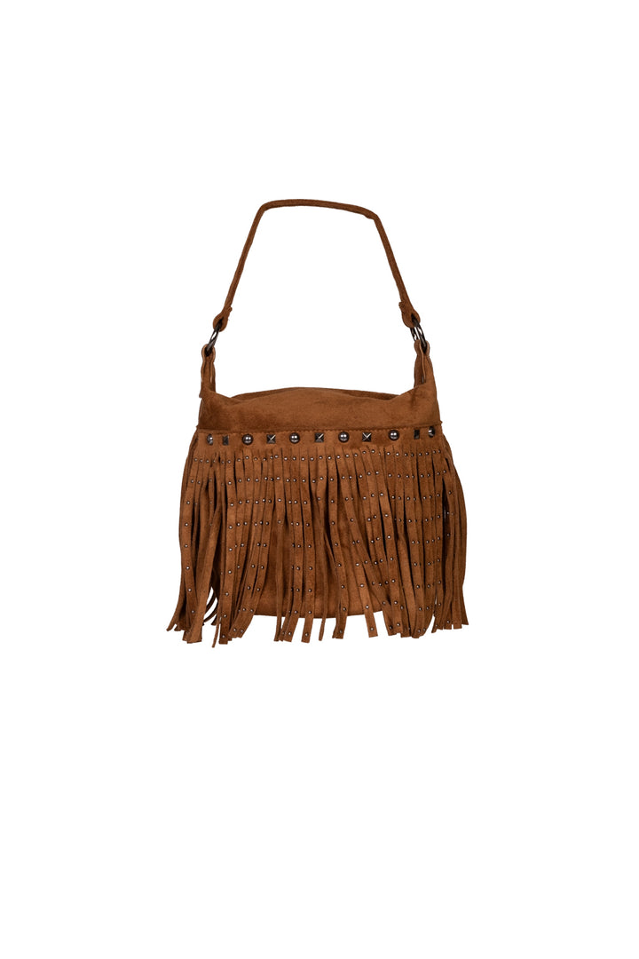 Upper - Borsa suede scamosciata con frange