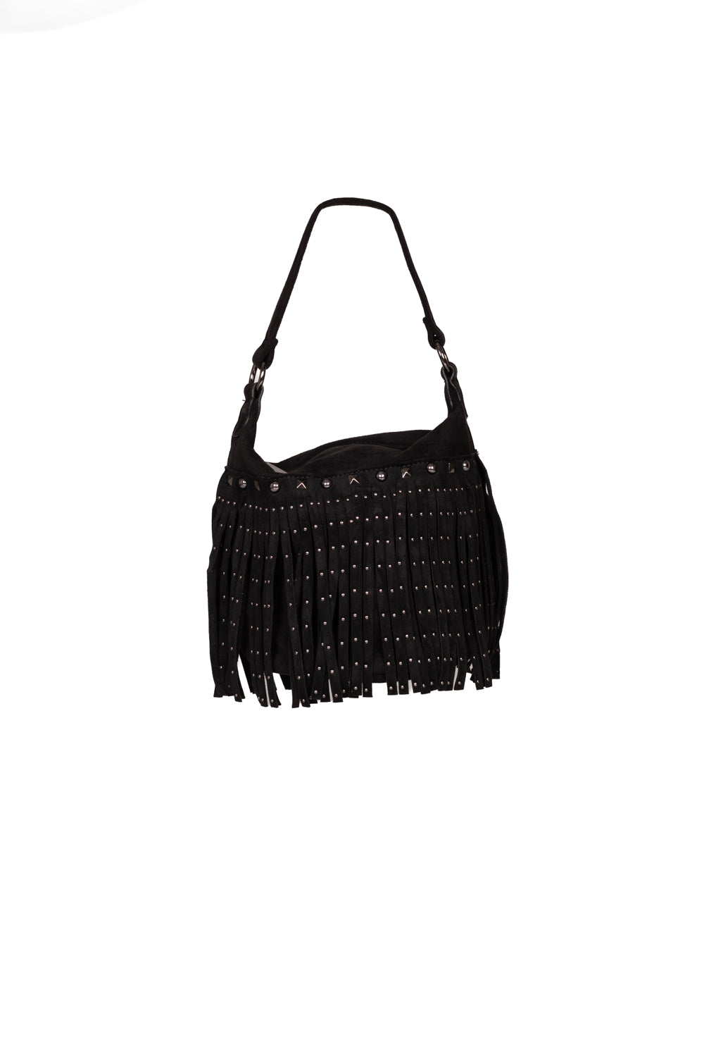 Upper - Borsa suede scamosciata con frange