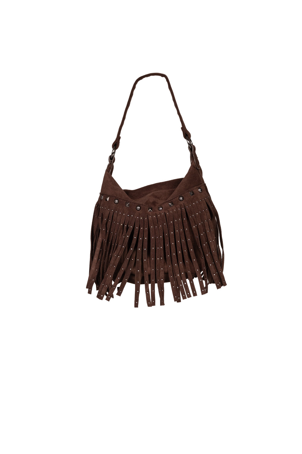 Upper - Borsa suede scamosciata con frange