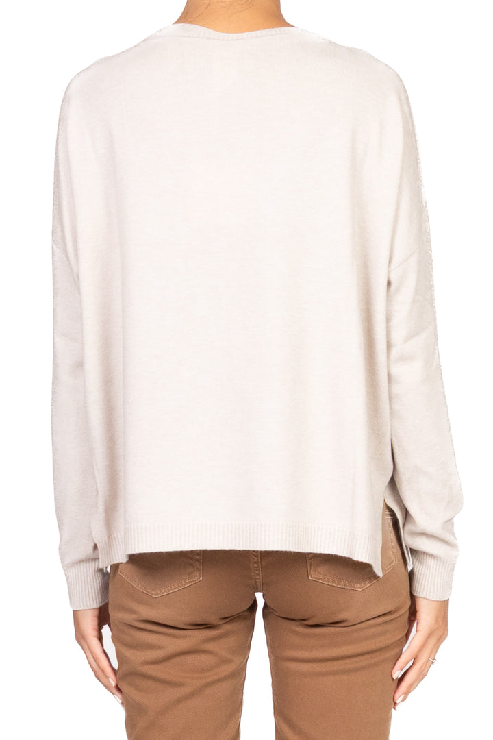 Tensione In - Maglia girocollo over con spacchi laterali Art. D79025AI25
