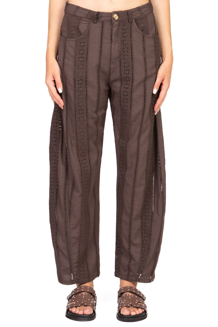 Tensione In - Pantalone barrel ricamato Art. S25PI83