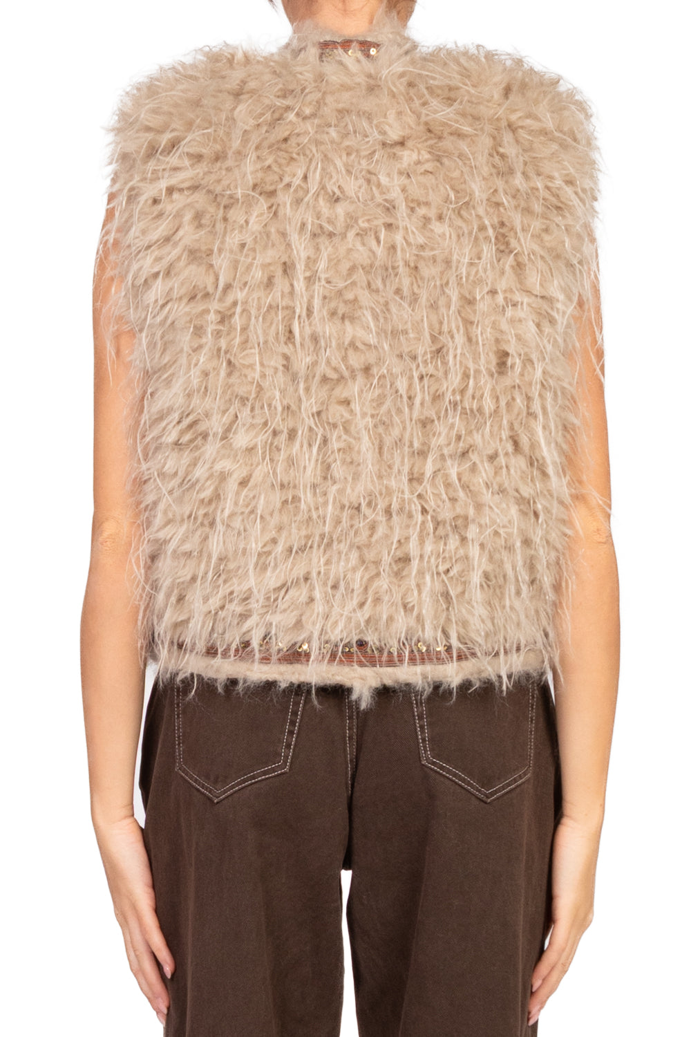Tensione In - Gilet ecopelliccia passamaneria Art. 37542
