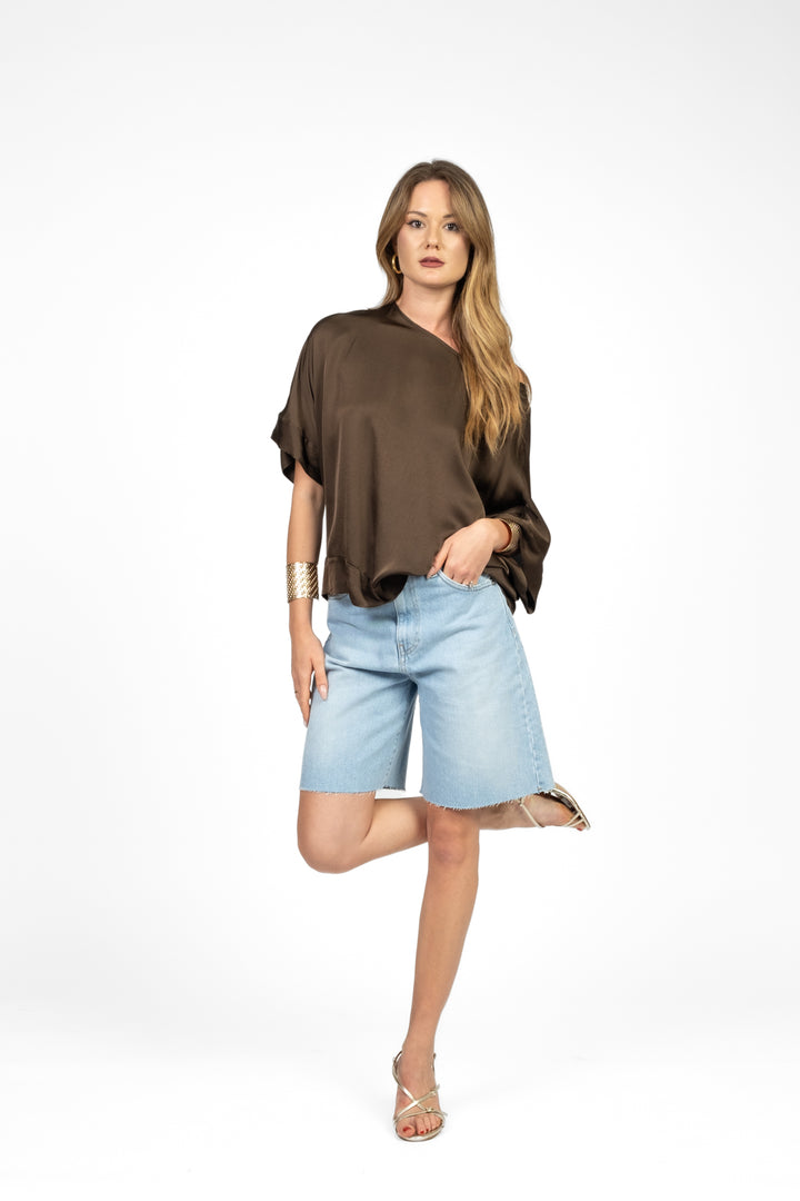 Tensione In - Blusa over in satin Art. F5293B05QPE25