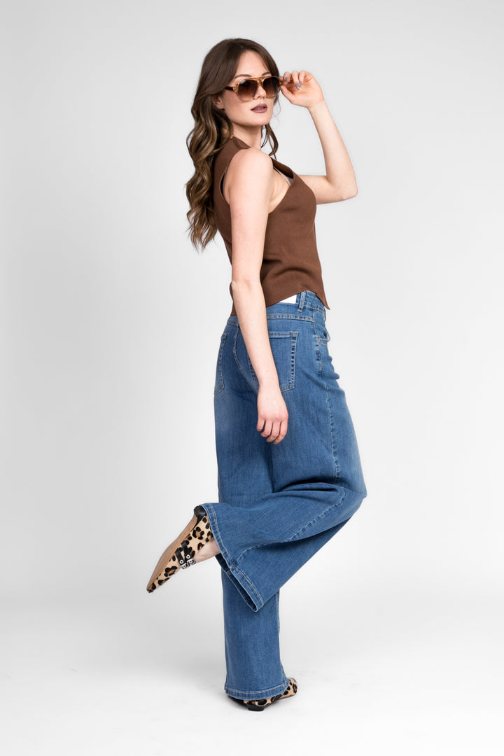 Vicolo - Gilet in maglia scollo V con bottoni Art. 22075D