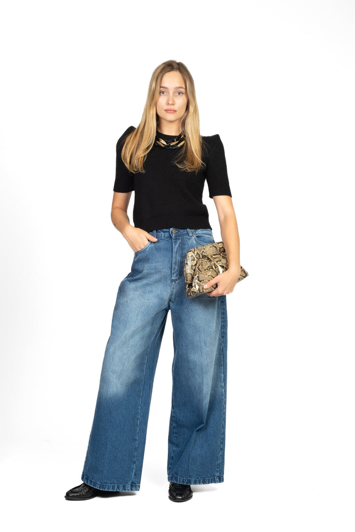 Tensione In - Jeans palazzo con tasconi Art. W25P628