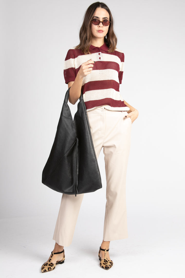 Vicolo - Maglia polo traforata a righe Art. 22098D