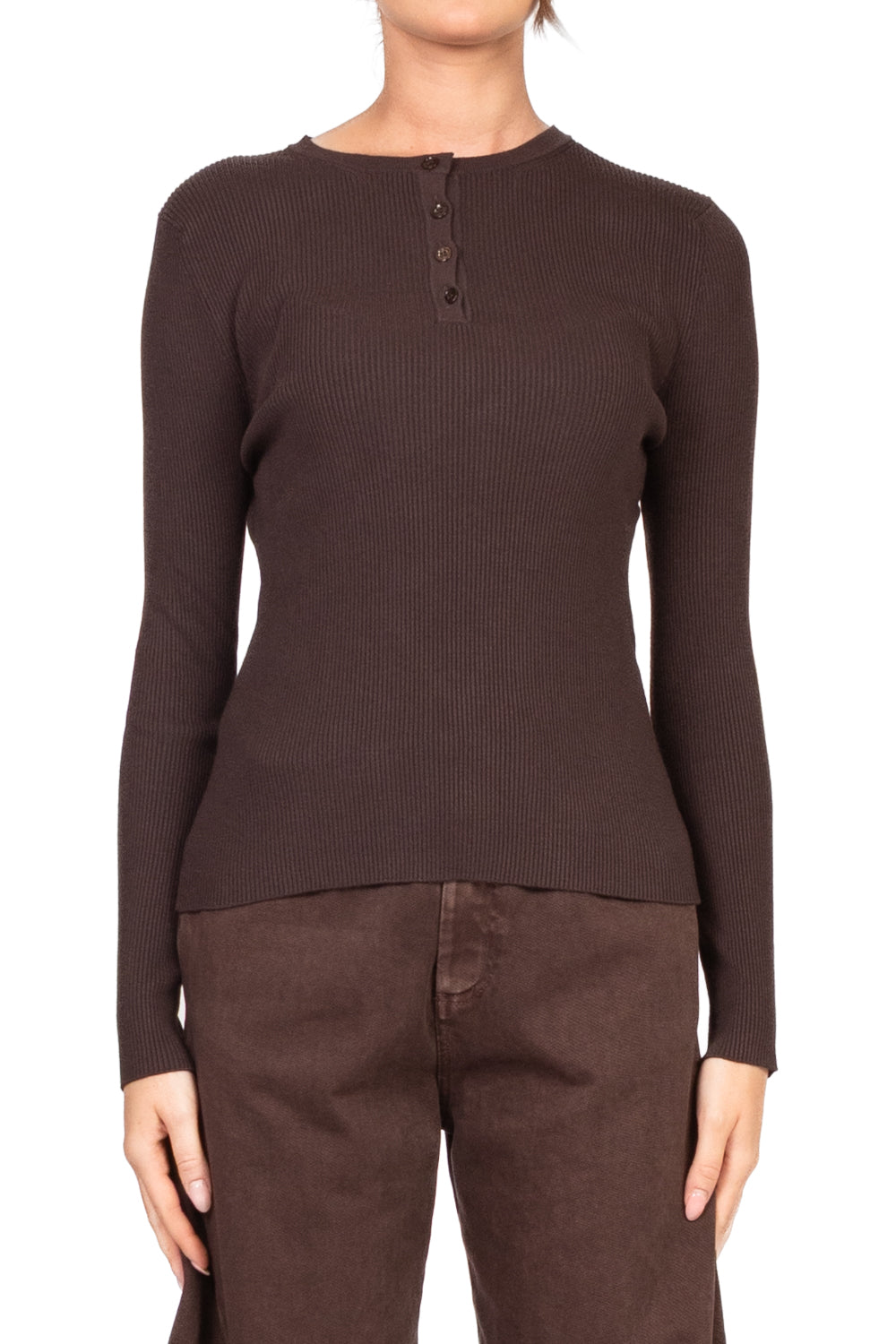 Vicolo - Maglia costine con bottoncini Art. 22125F