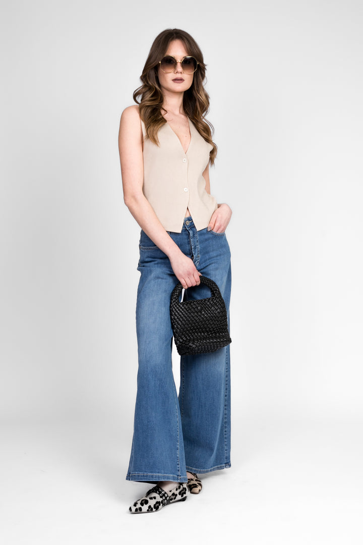 Vicolo - Gilet in maglia scollo V con bottoni Art. 22075D