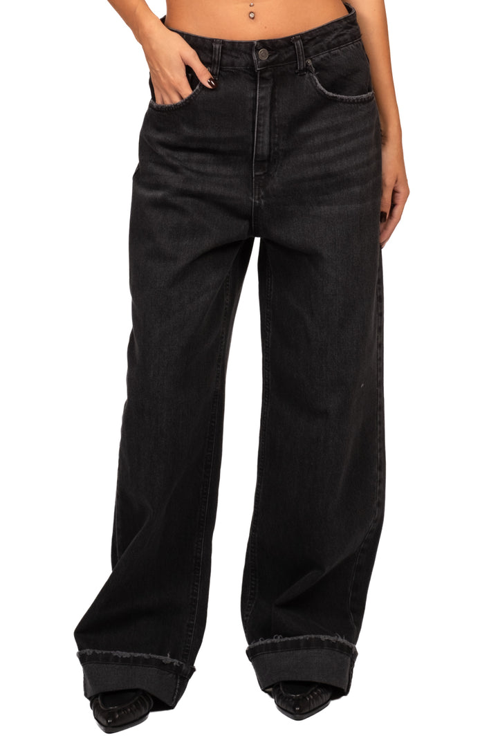 Tensione In - Jeans dritto con risvolto Art. NOELLE-BLK