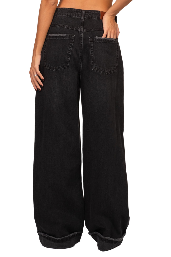 Tensione In - Jeans dritto con risvolto Art. NOELLE-BLK