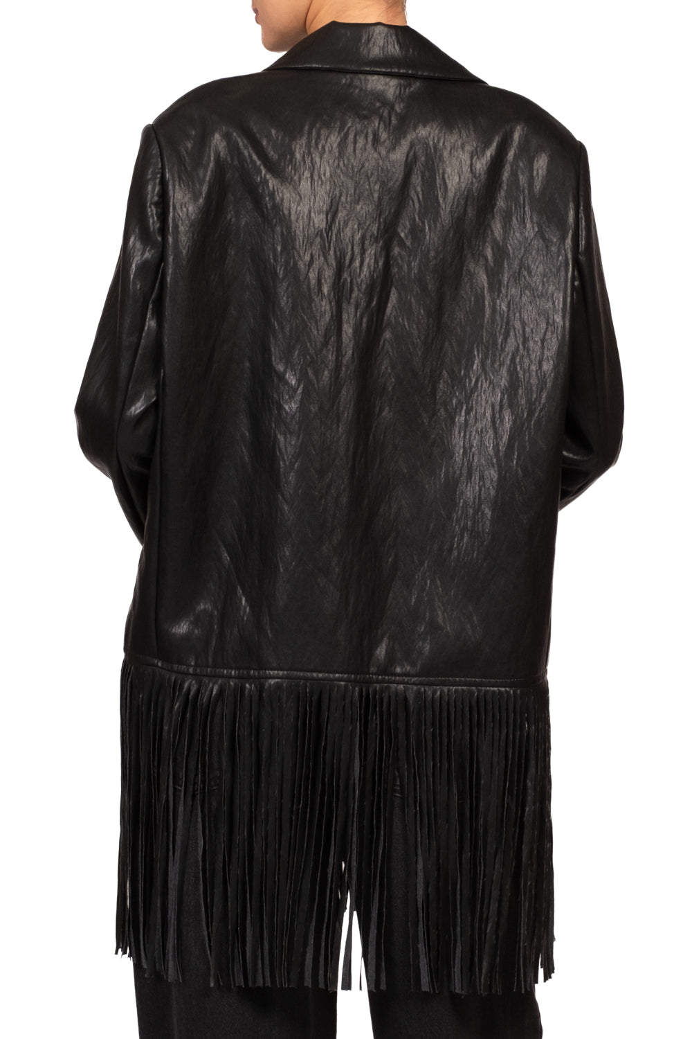 Tensione In - Giacca ecopelle con frange Art. W26J831