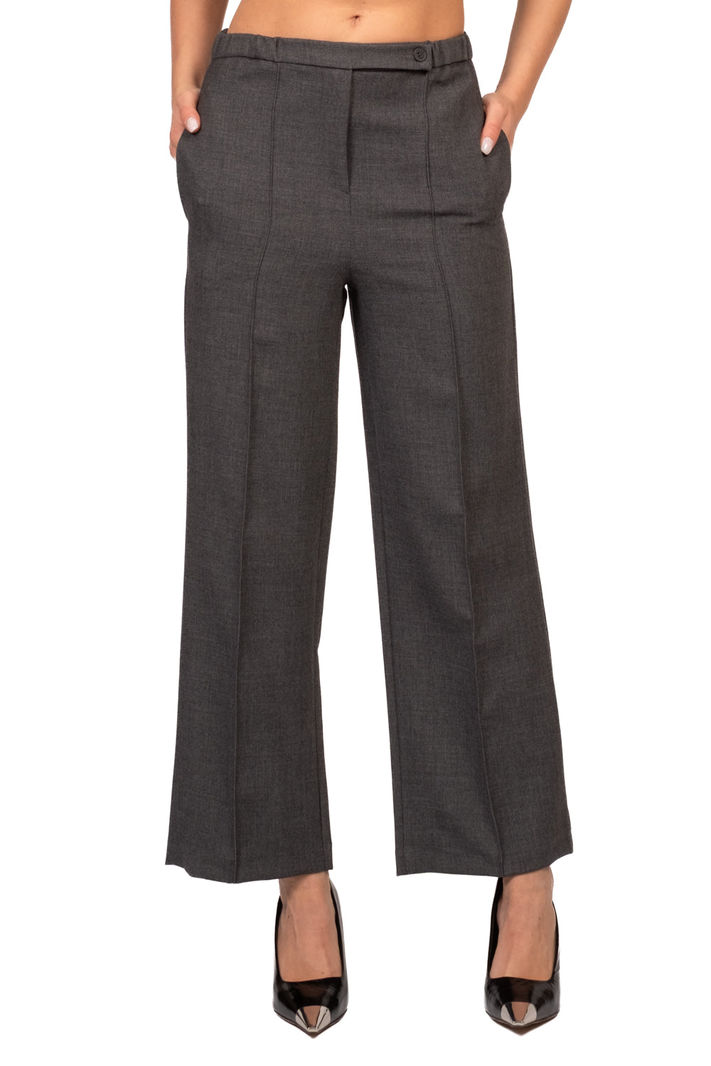 Tensione In - Pantalone dritto chiusura asimmetrica Art. 27P6580