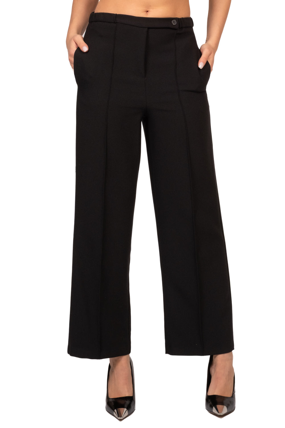 Tensione In - Pantalone dritto chiusura asimmetrica Art. 27P6580