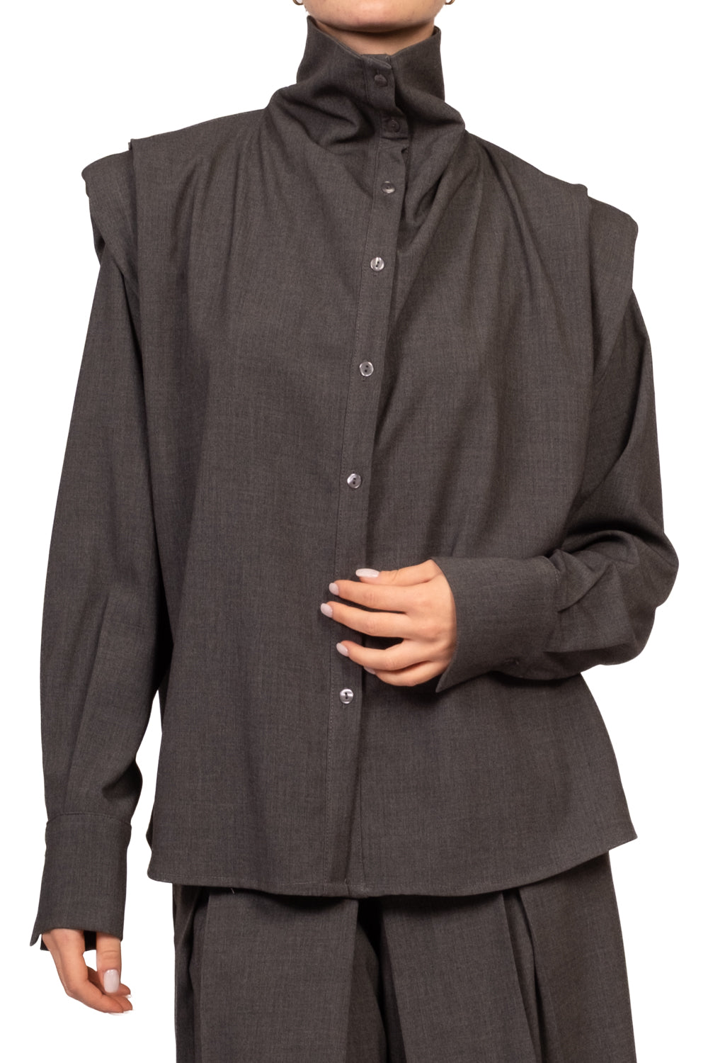 Tensione In - Camicia collo alto con spalline Art. CN932
