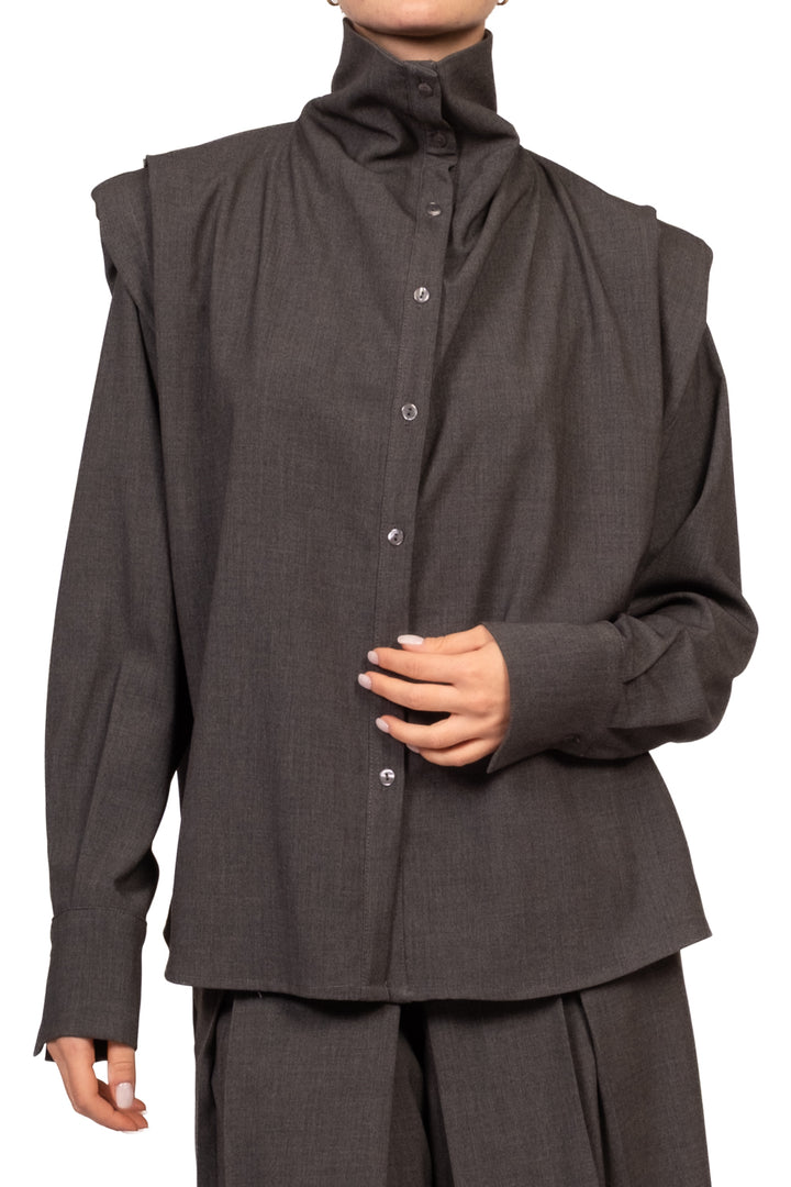 Tensione In - Camicia collo alto con spalline Art. CN932