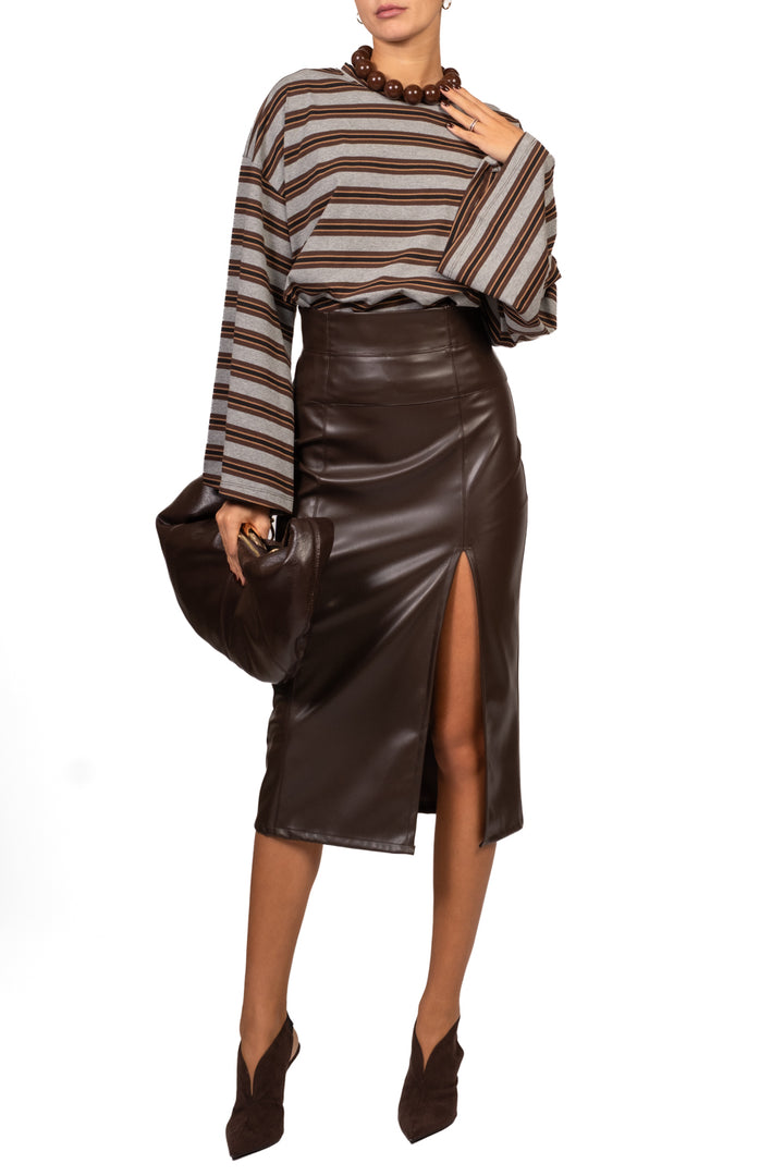 Tensione In - Gonna ecopelle con spacco Art. N50501AT