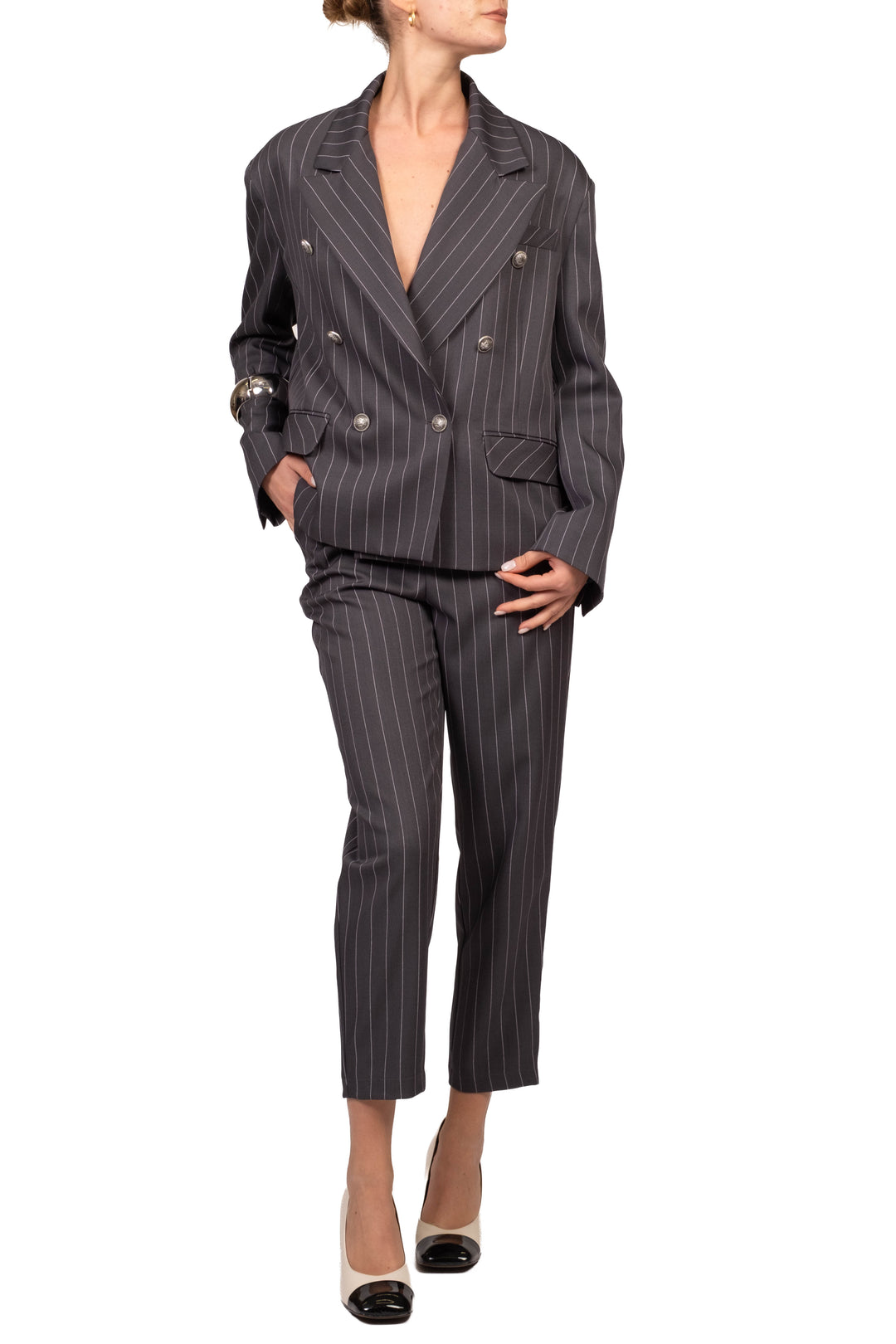Vicolo - Pantalone sigaretta gessato Art. TAC1603