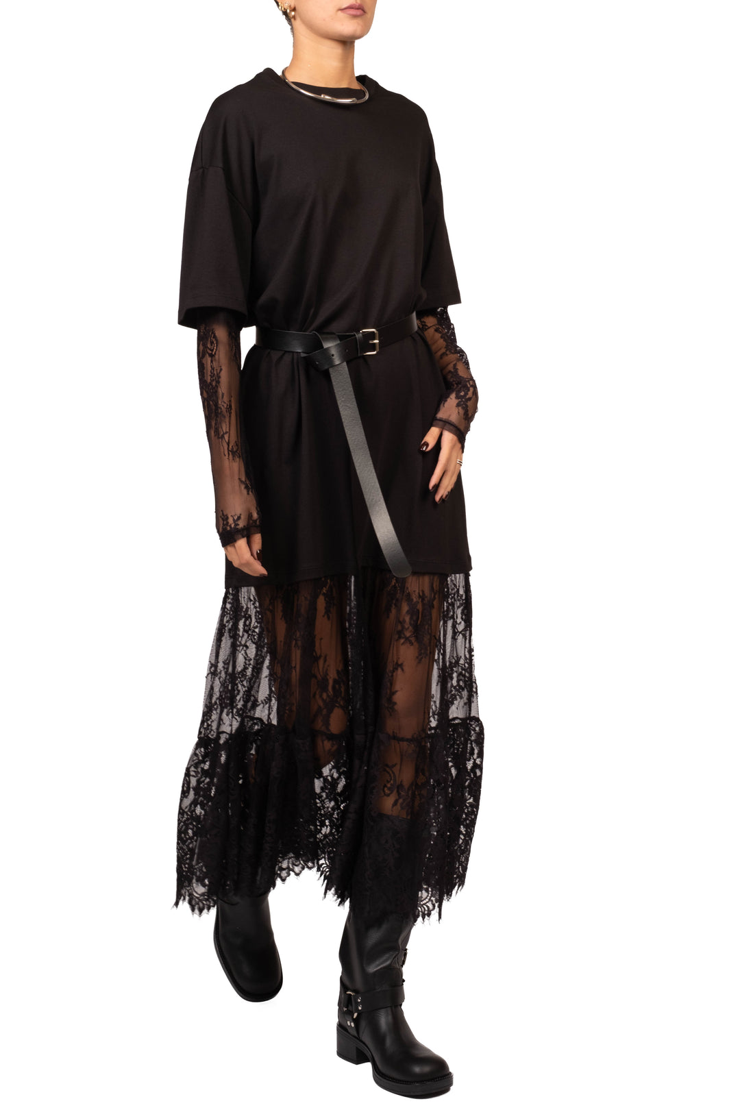 Vicolo - Abito t-shirt con pizzo Art. UAC0185