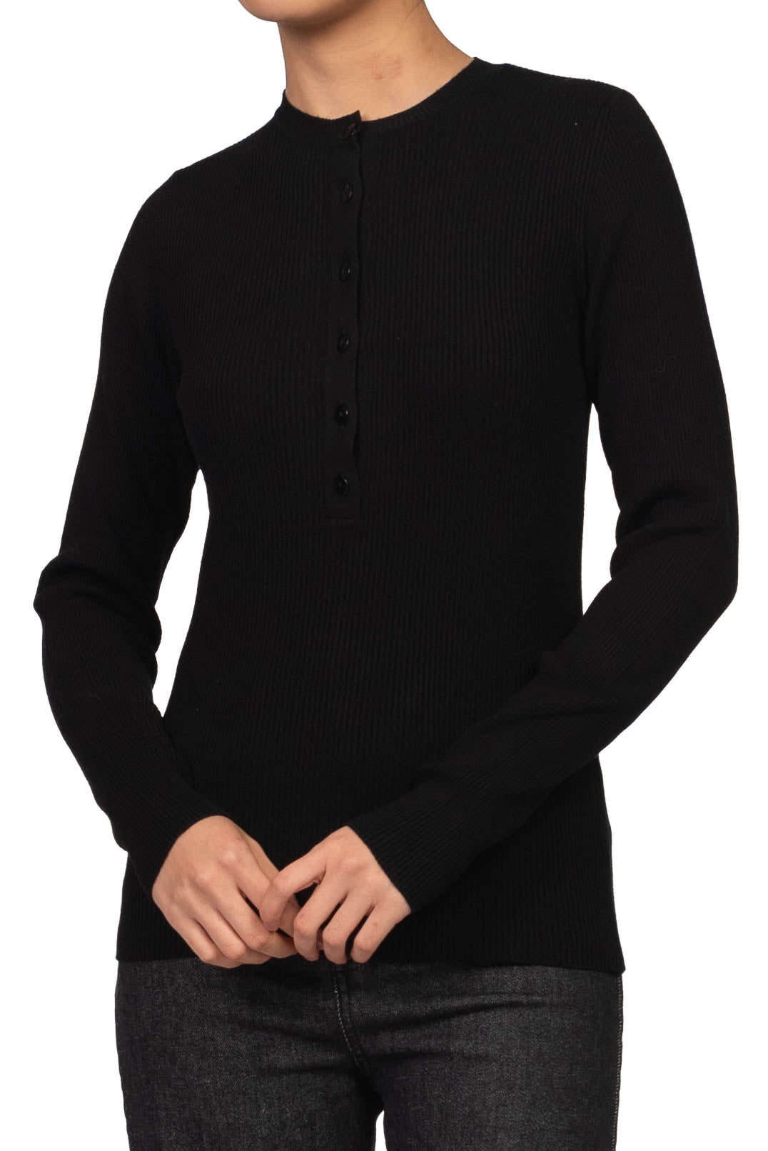 Kontatto - Maglia serafino a costine Art. 3M1872NI