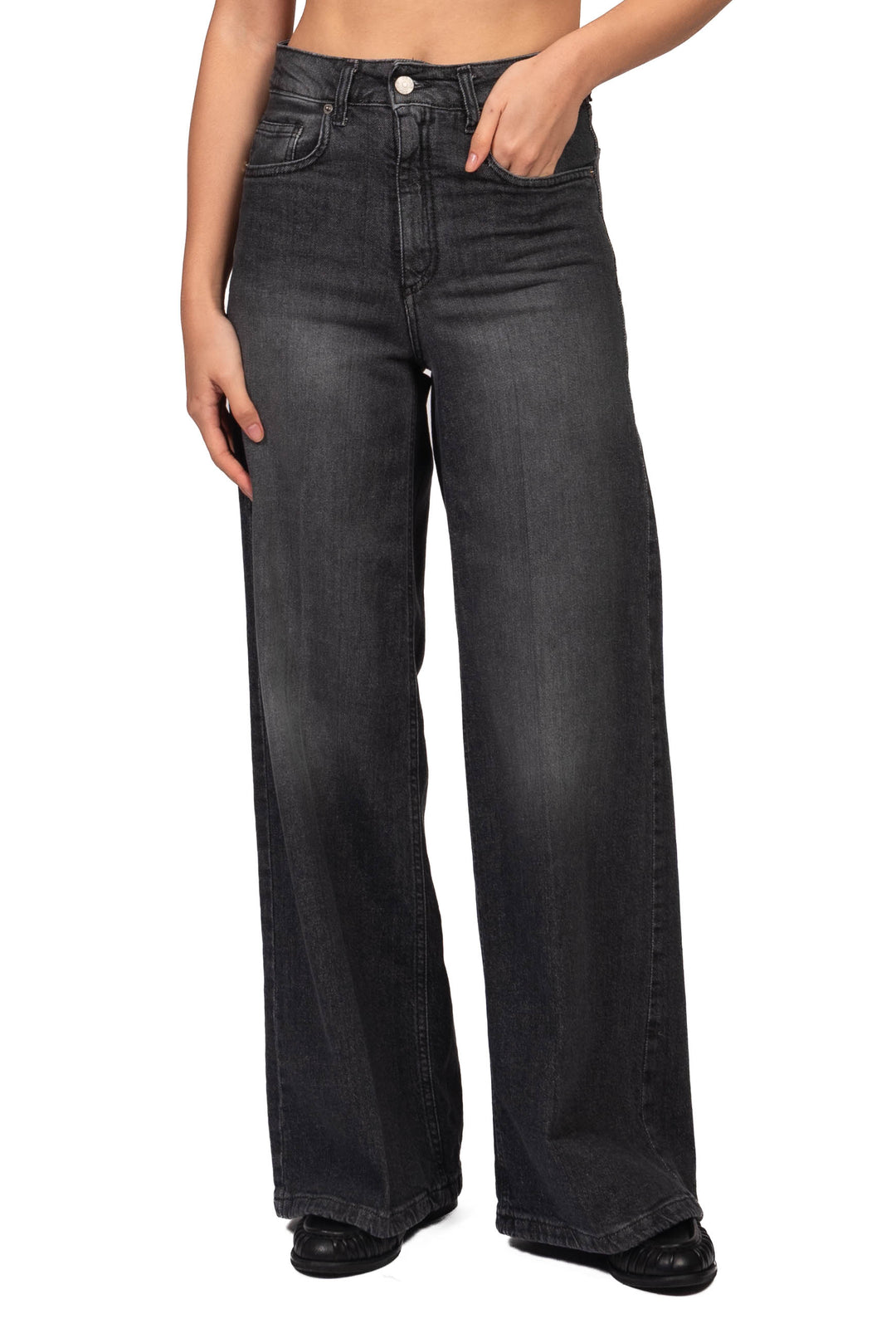 Tensione In - Jeans palazzo Art. P27-HIGRISE-BLACK-DSW