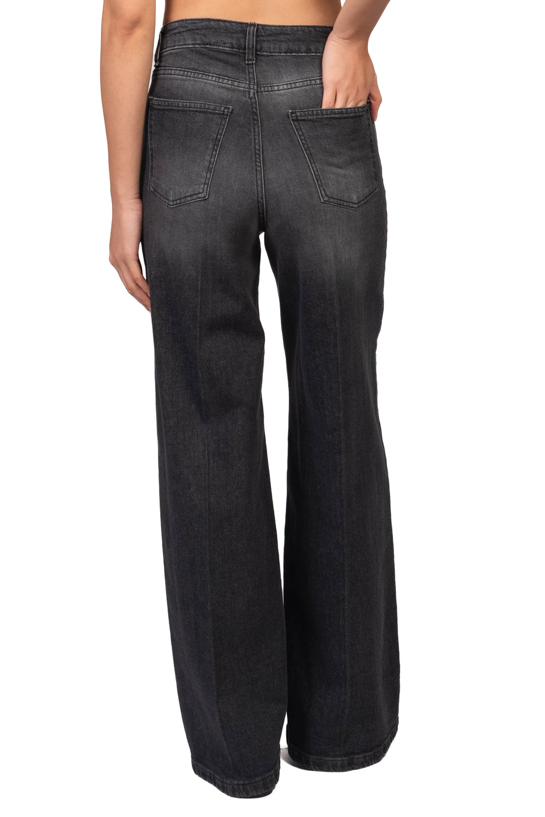 Tensione In - Jeans palazzo Art. P27-HIGRISE-BLACK-DSW