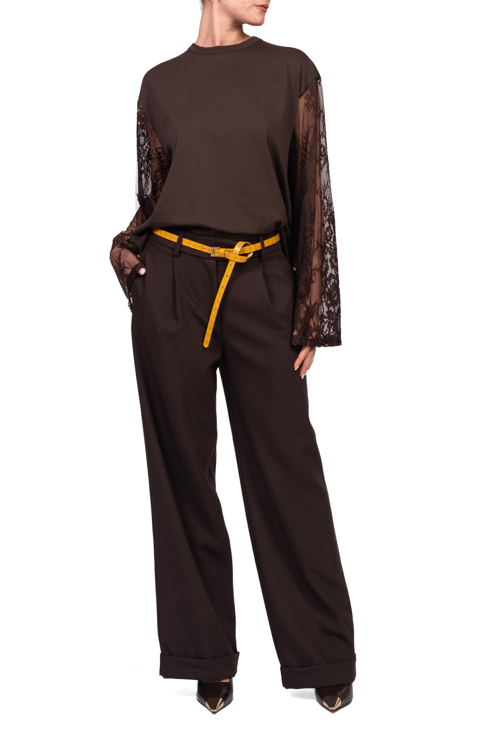 Tensione In - Pantalone palazzo con risvolto Art. 27P6591