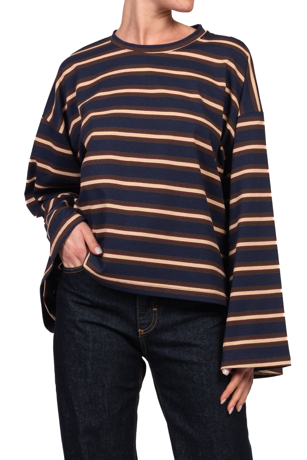 Vicolo - T-Shirt rigata manica campana Art. UAC0191
