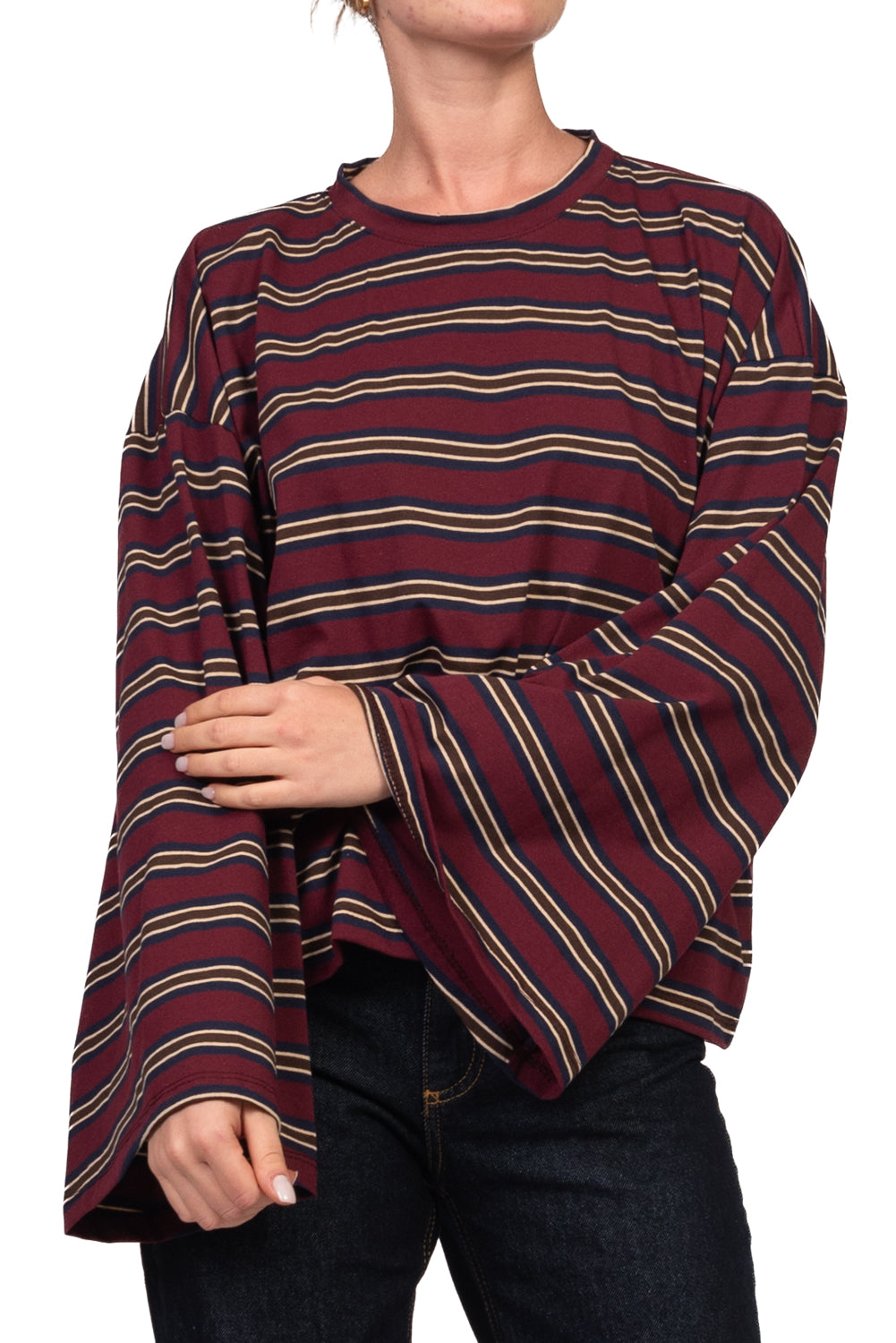 Vicolo - T-Shirt rigata manica campana Art. UAC0192
