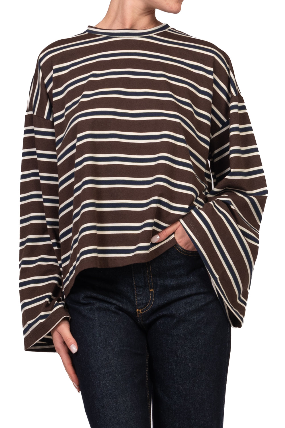 Vicolo - T-Shirt rigata manica campana Art. UAC0189