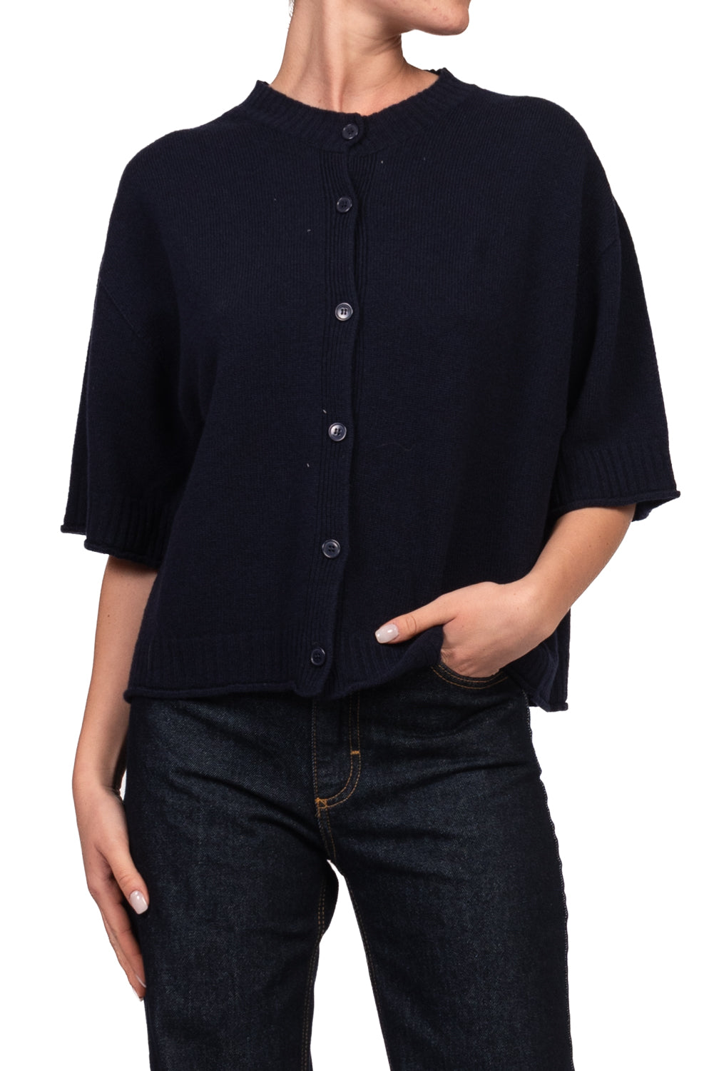 Kontatto - Cardigan mezza manica in lana Art. 3M1838CN