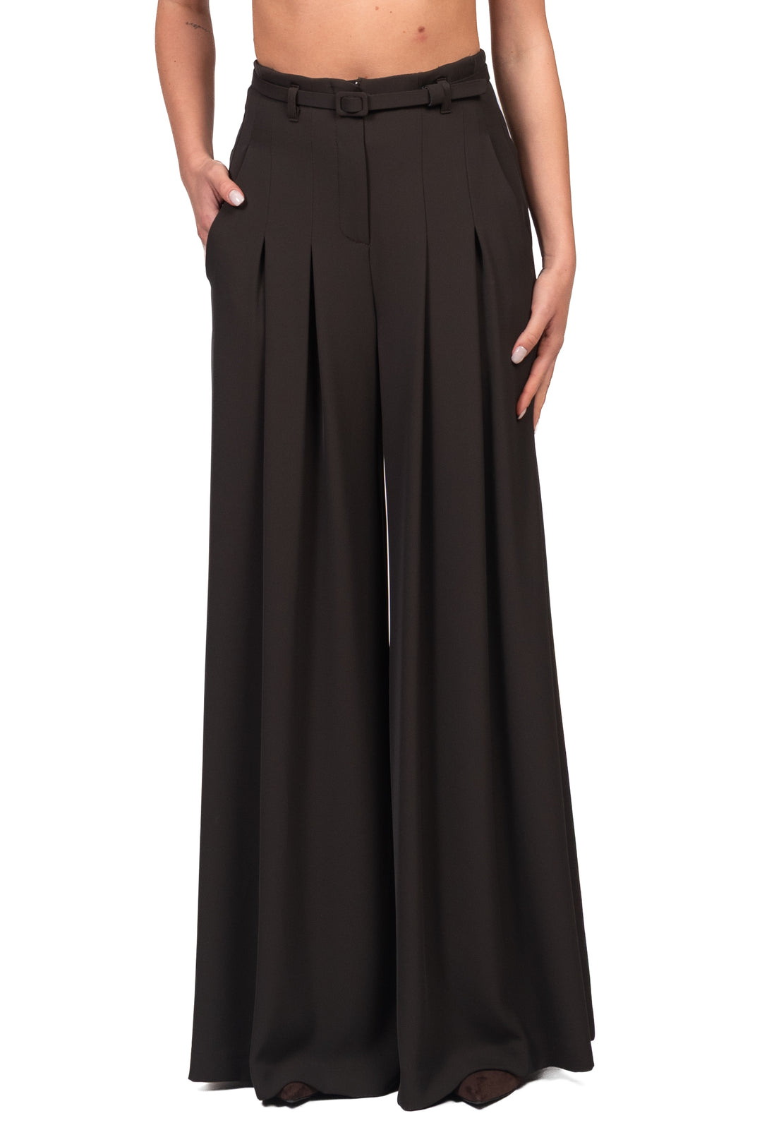 Imperial - Pantalone palazzo in crepe con cintura Art. P3ZQMHX