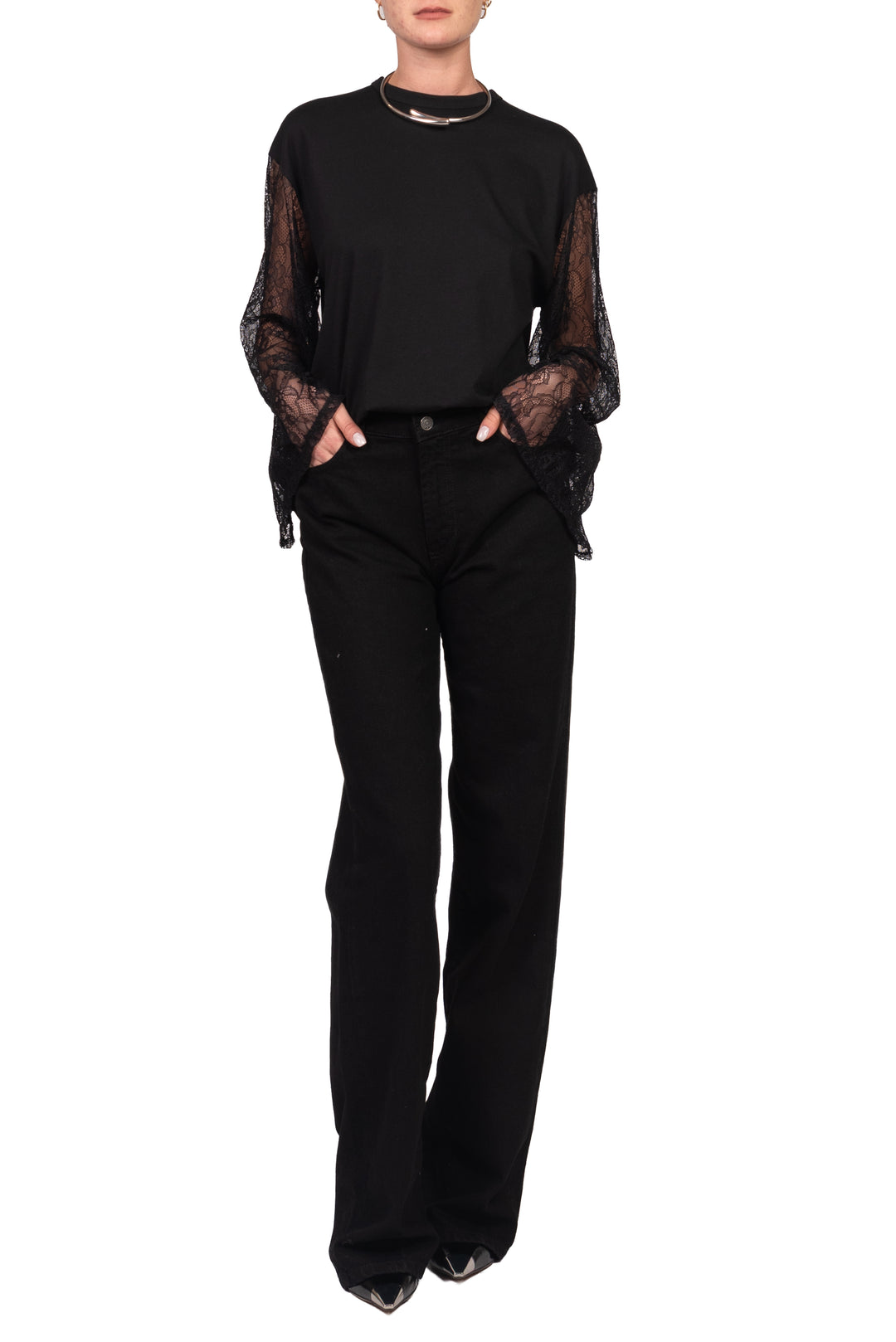 Vicolo - T-Shirt manica pizzo a campana Art. UAC0197