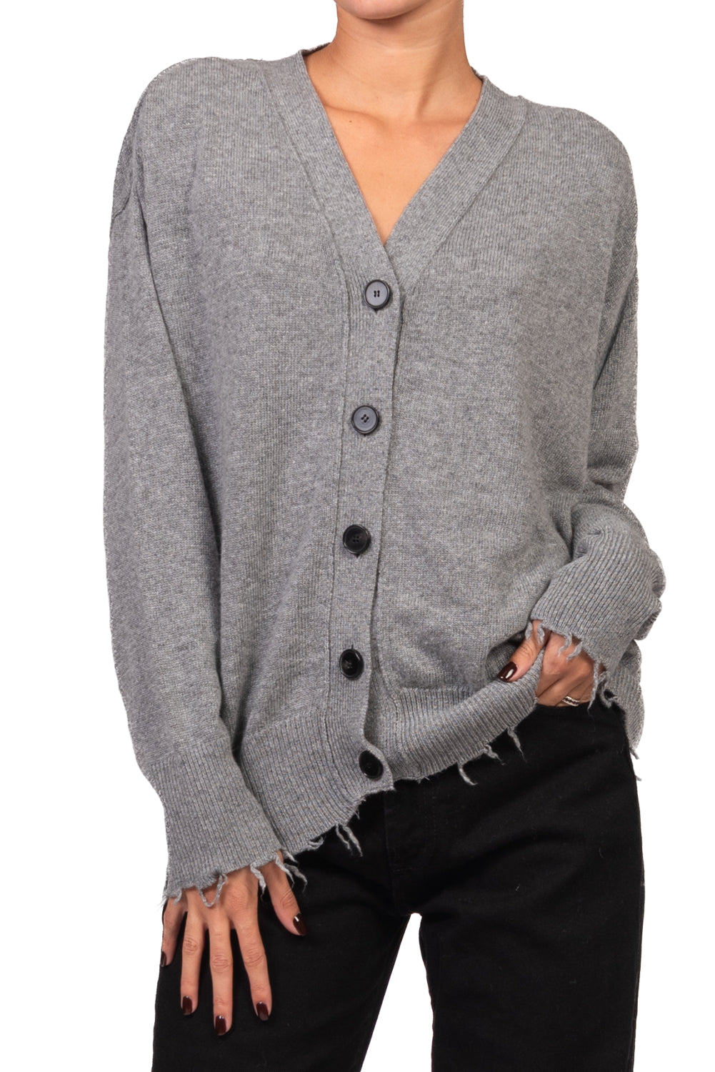 Vicolo - Cardigan scollo v sfrangiato Art. 7AC7222