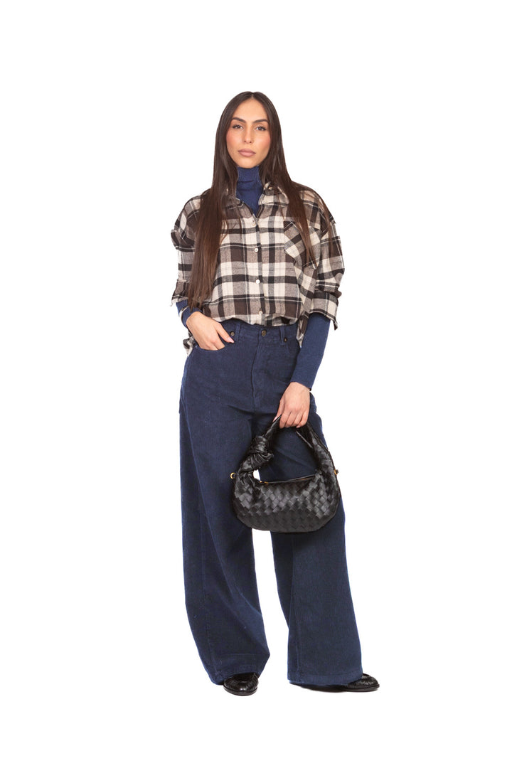 Tensione In - Pantalone palazzo velluto coste Art. W25PC61