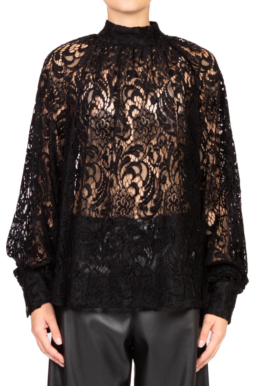 Tensione In - Blusa pizzo manica palloncino Art. 26C629