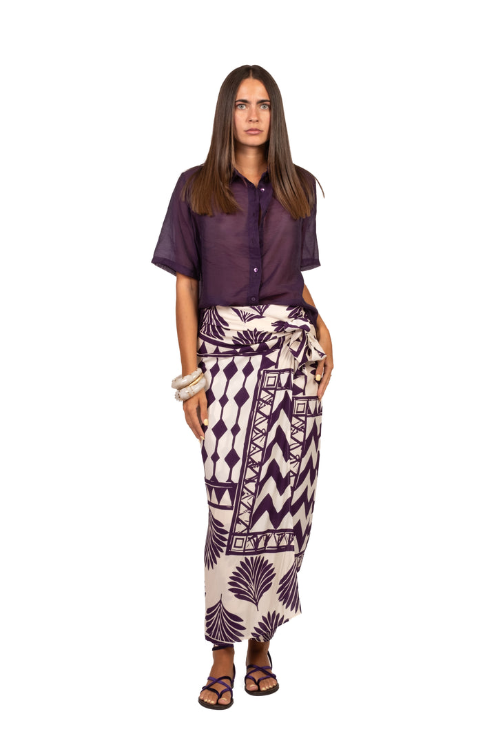 Vicolo - Completo camicia e gonna pareo lunga fantasia Art. TAB3385