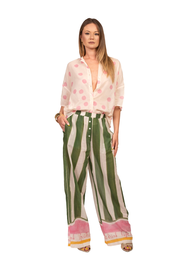Vicolo - Completo camicia pois e pantalone rigato Art. TAB3346