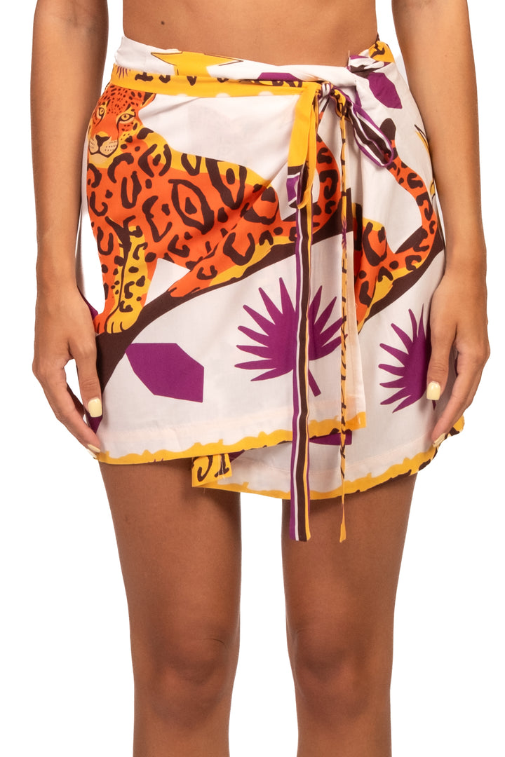 Vicolo - Completo camicia rigata e gonna pareo leopardo Art. TAB3332