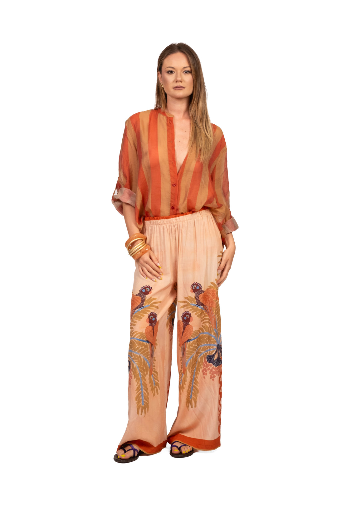 Have One - Pantalone palazzo stampa pappagallo Art. PVS-Q719