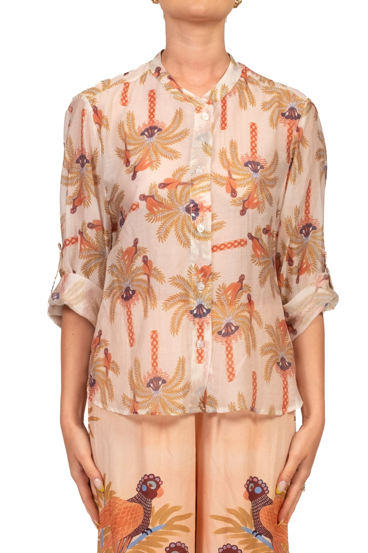Have One - Camicia mussola stampa pavone Art. CVS-Q495