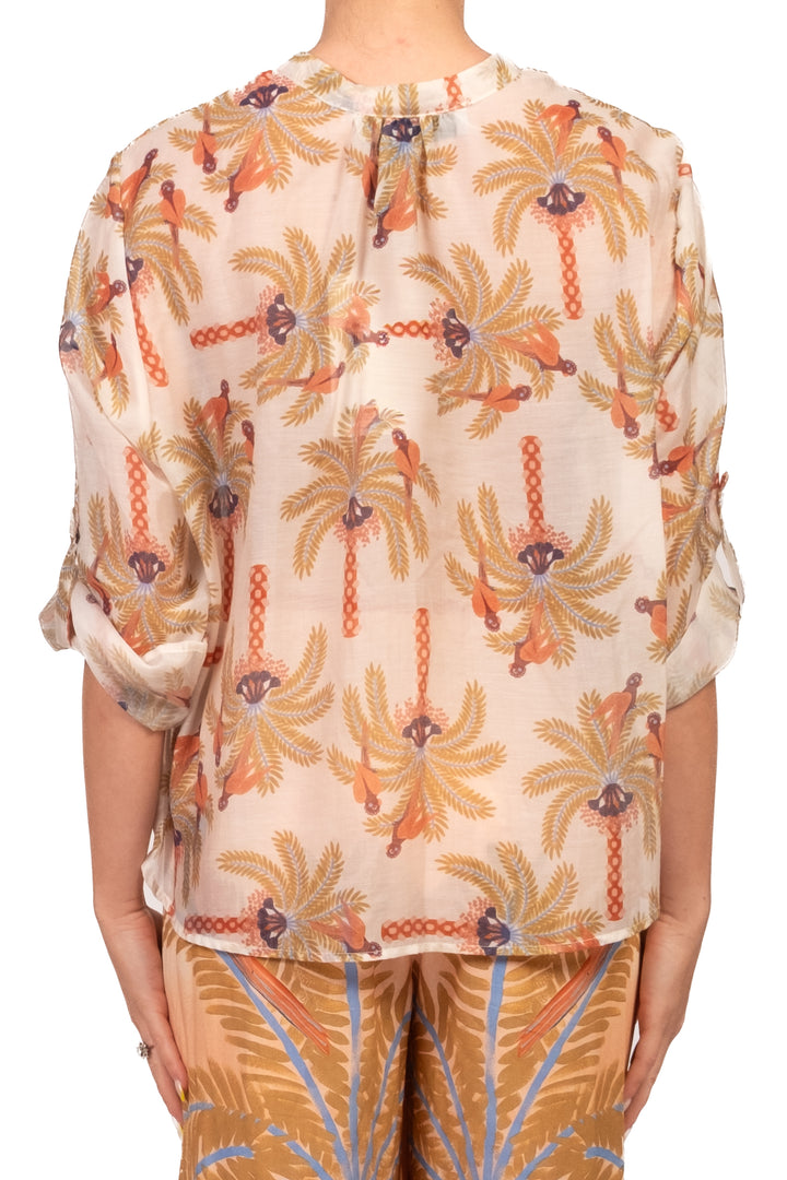 Have One - Camicia mussola stampa pavone Art. CVS-Q495
