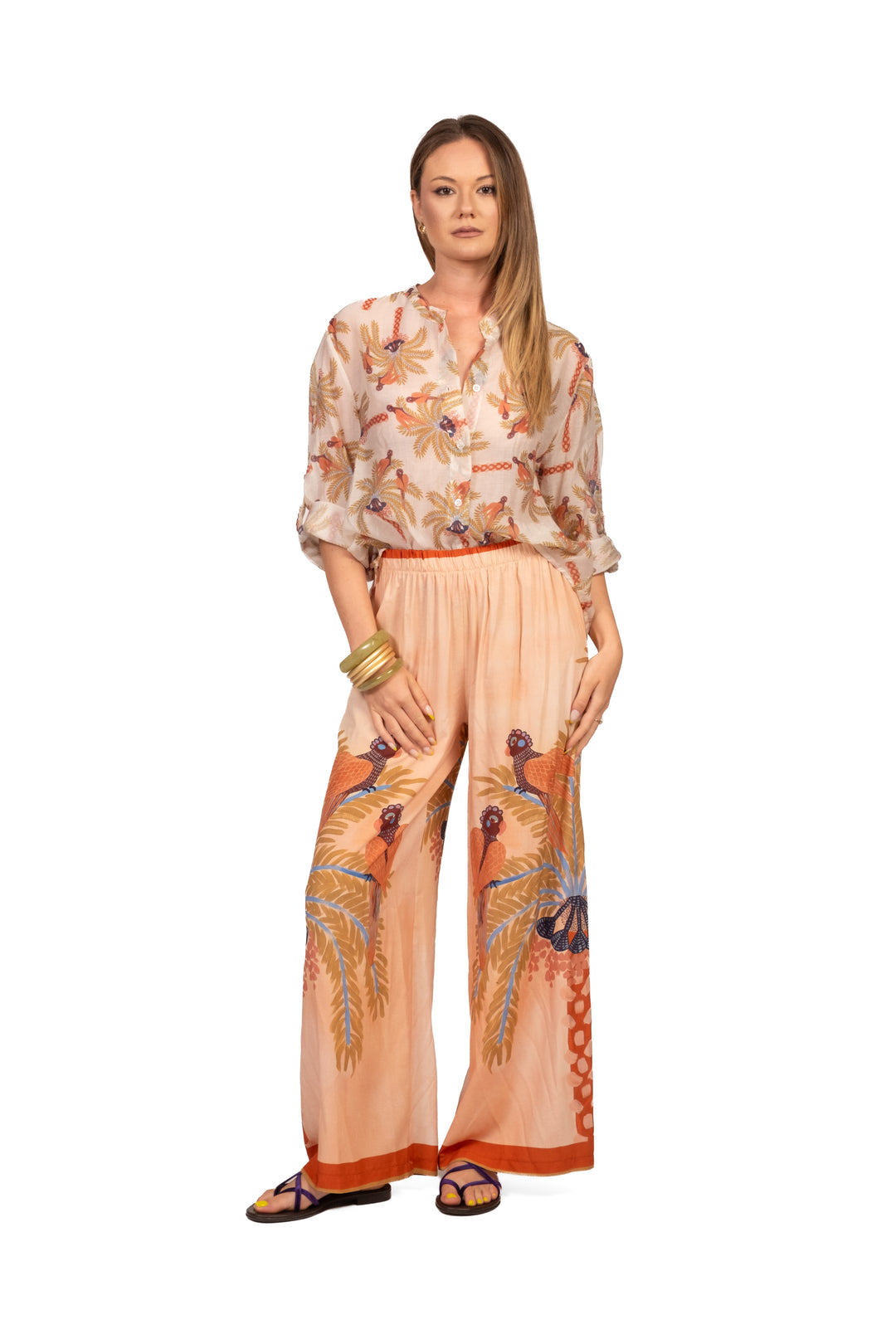 Have One - Camicia mussola stampa pavone Art. CVS-Q495