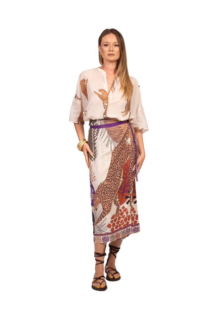 Vicolo - Camicia in mussola fantasia tigre Art. TAB3307