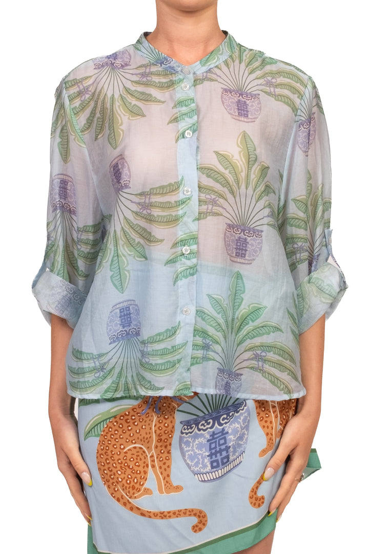 Have One - Camicia mussola stampa piante Art. CVS-Q488