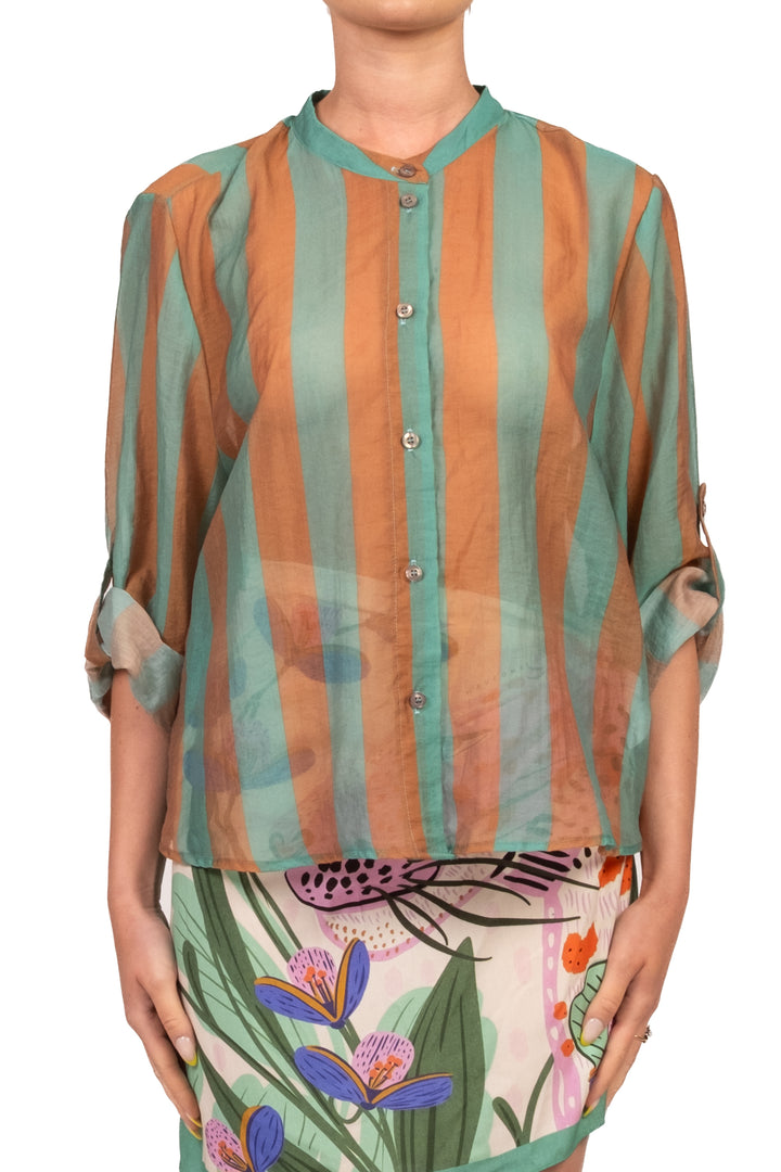 Have One - Camicia rigata collo coreano Art. CVS-Q422