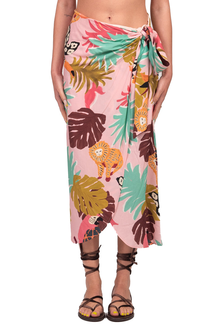 Vicolo - Completo camicia e gonna fantasia tropicale Art. TAB3324