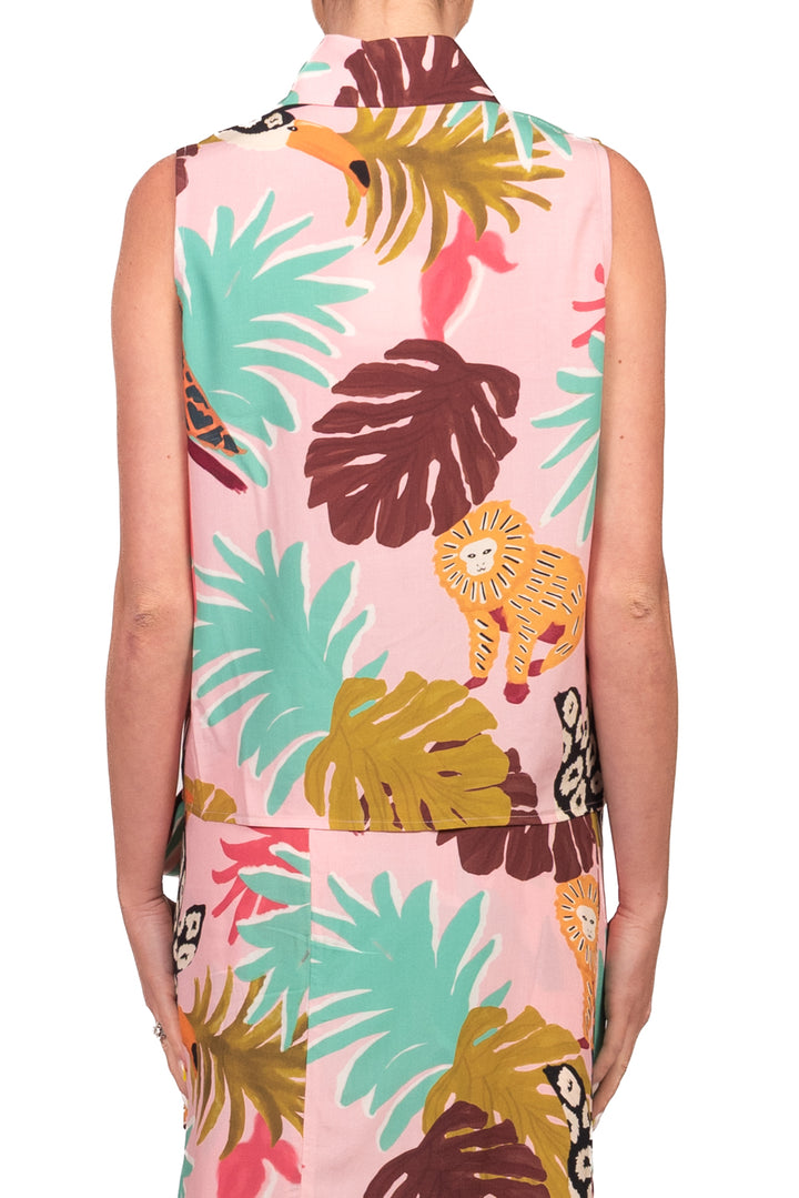 Vicolo - Completo camicia e gonna fantasia tropicale Art. TAB3324