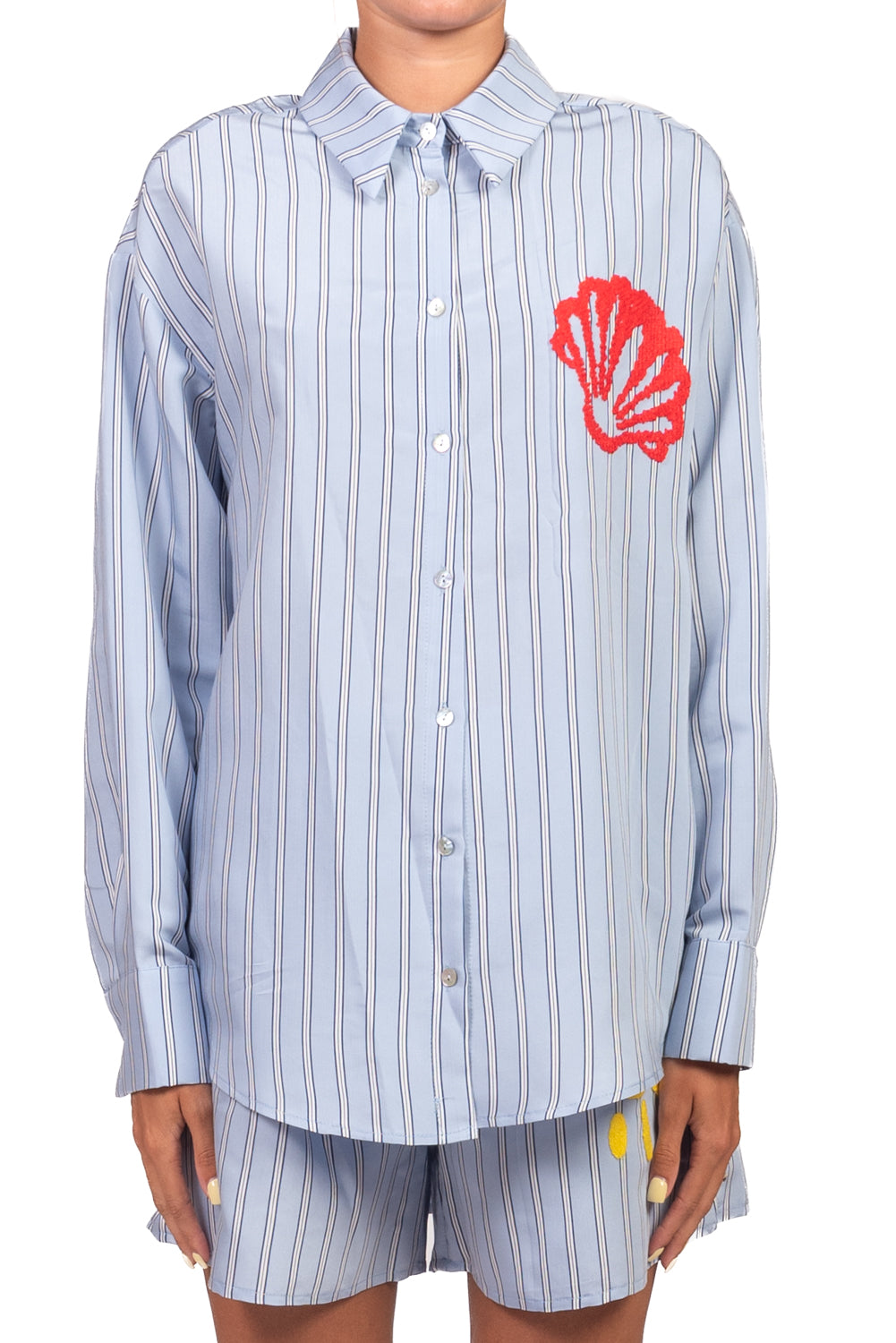 Vicolo - Camicia bacchettata con ricamo Art. TAB3382