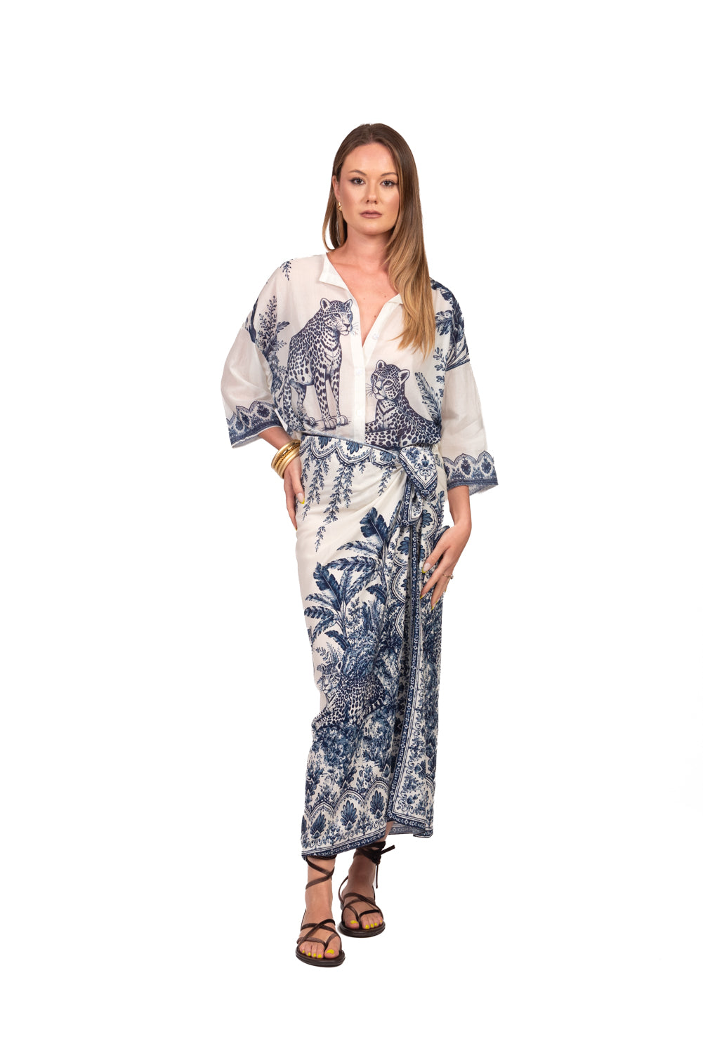 Tensione In - Camicia mussola stampa ghepardo Art. PE260493