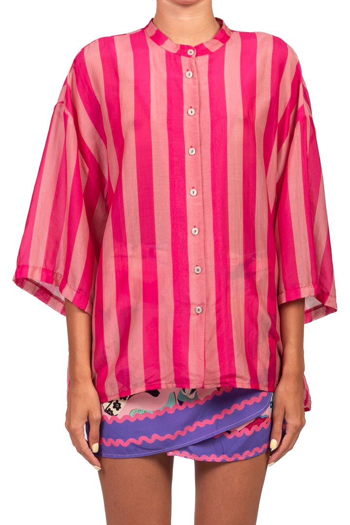 Tensione In - Camicia rigata misto seta Art. 40009